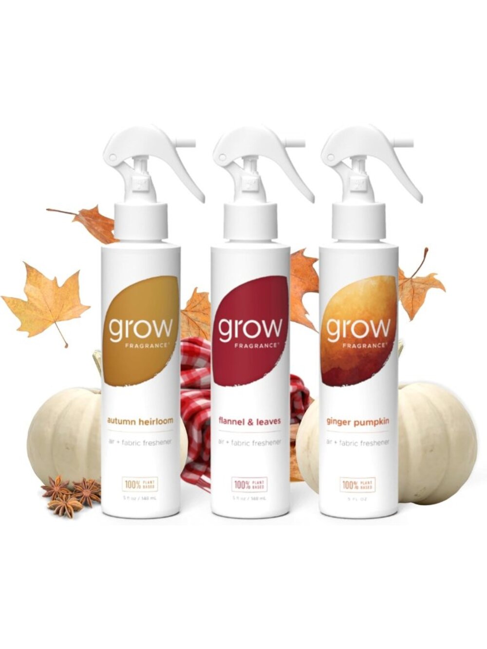 Non-Toxic Plant-Based Air Freshener Spray - 100% Natural Essential Oils, Fall